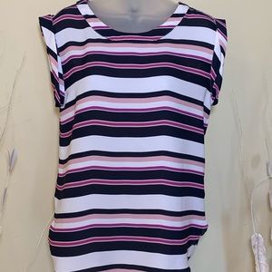 🌸Ann Taylor pink purple dark blue blouse size Sm